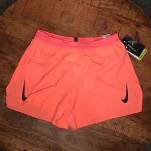Nike Running Shorts Aeroswift 4” Orange Small